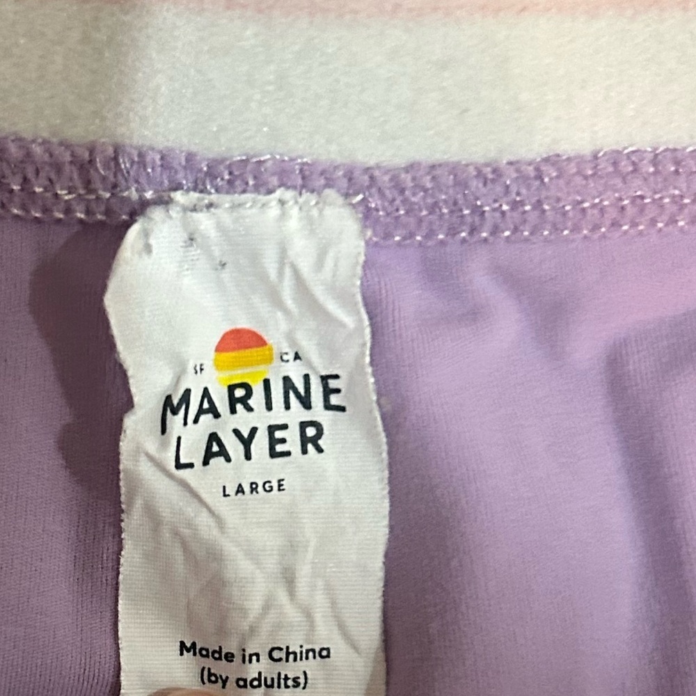 Marine Layer Purple Leggings Rainbow Waistband Activewear Large - Picture 6 of 7